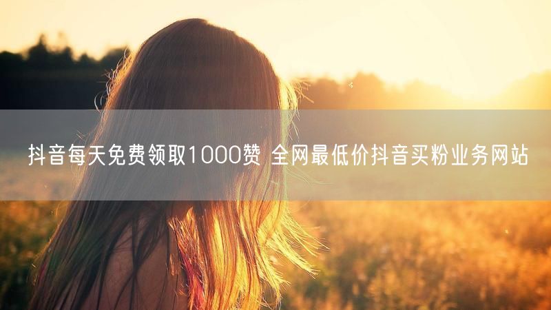 抖音每天免费领取1000赞 全网最低价抖音买粉业务网站
